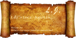 Lőrincz Jusztin névjegykártya